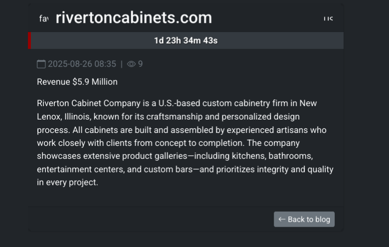 Riverton橱柜公司成为SAFEPAY勒索软件的受害者-xLab 威胁情报