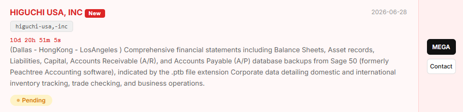 Higuchi Inc. falls victim to Stormous ransomware-xLab 威胁情报