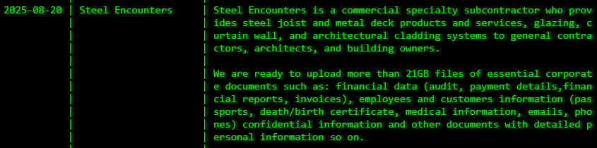 Steel Encounters成为Akira勒索软件的受害者-xLab 威胁情报