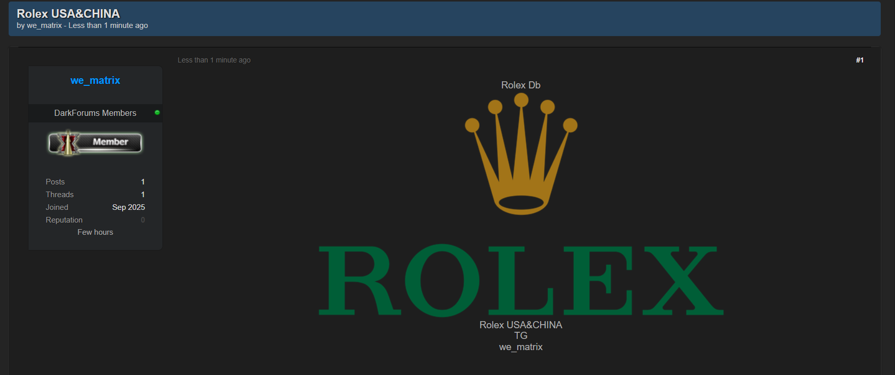 涉嫌出售劳力士数据-xLab 威胁情报