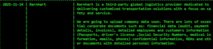 Barnhart Group成为akira勒索软件的受害者-xLab 威胁情报