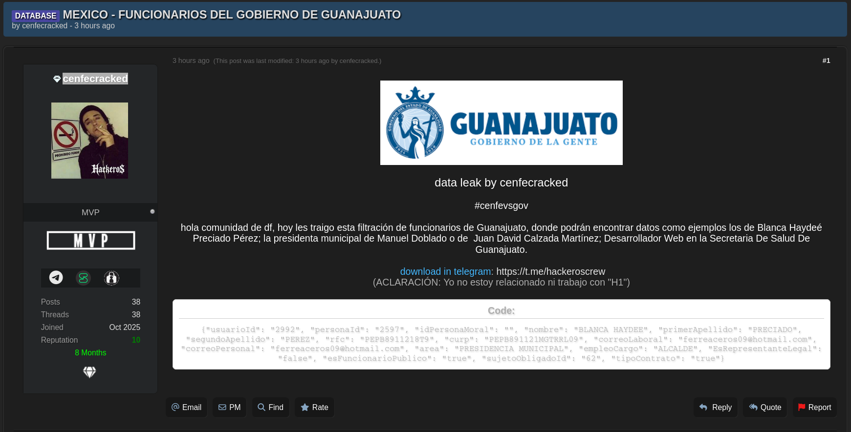 Alleged Data Breach of Guanajuato Government Officials-xLab 威胁情报