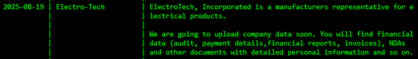 ElectroTech成为Akira勒索软件的受害者-xLab 威胁情报