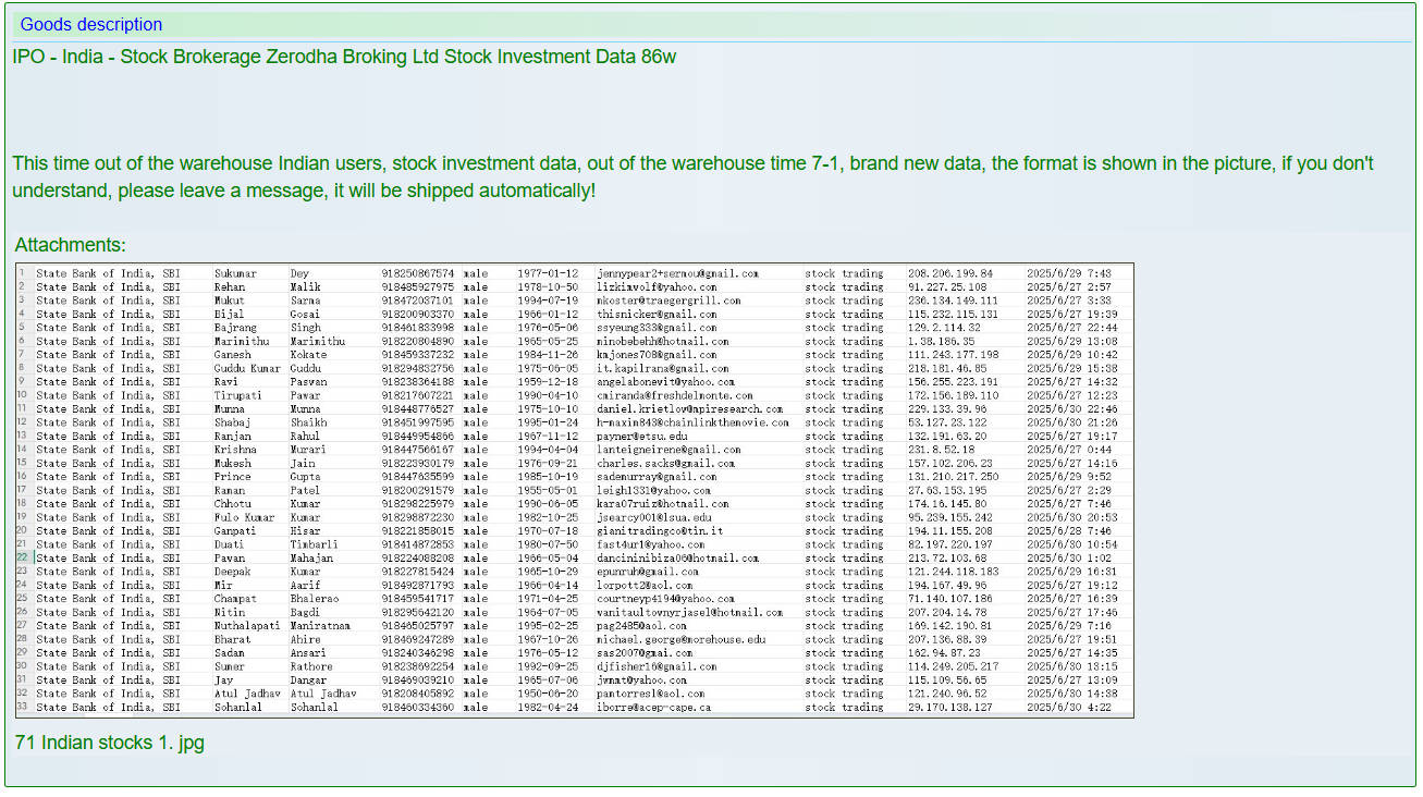 Zerodha Broking Ltd涉嫌数据外泄-xLab 威胁情报