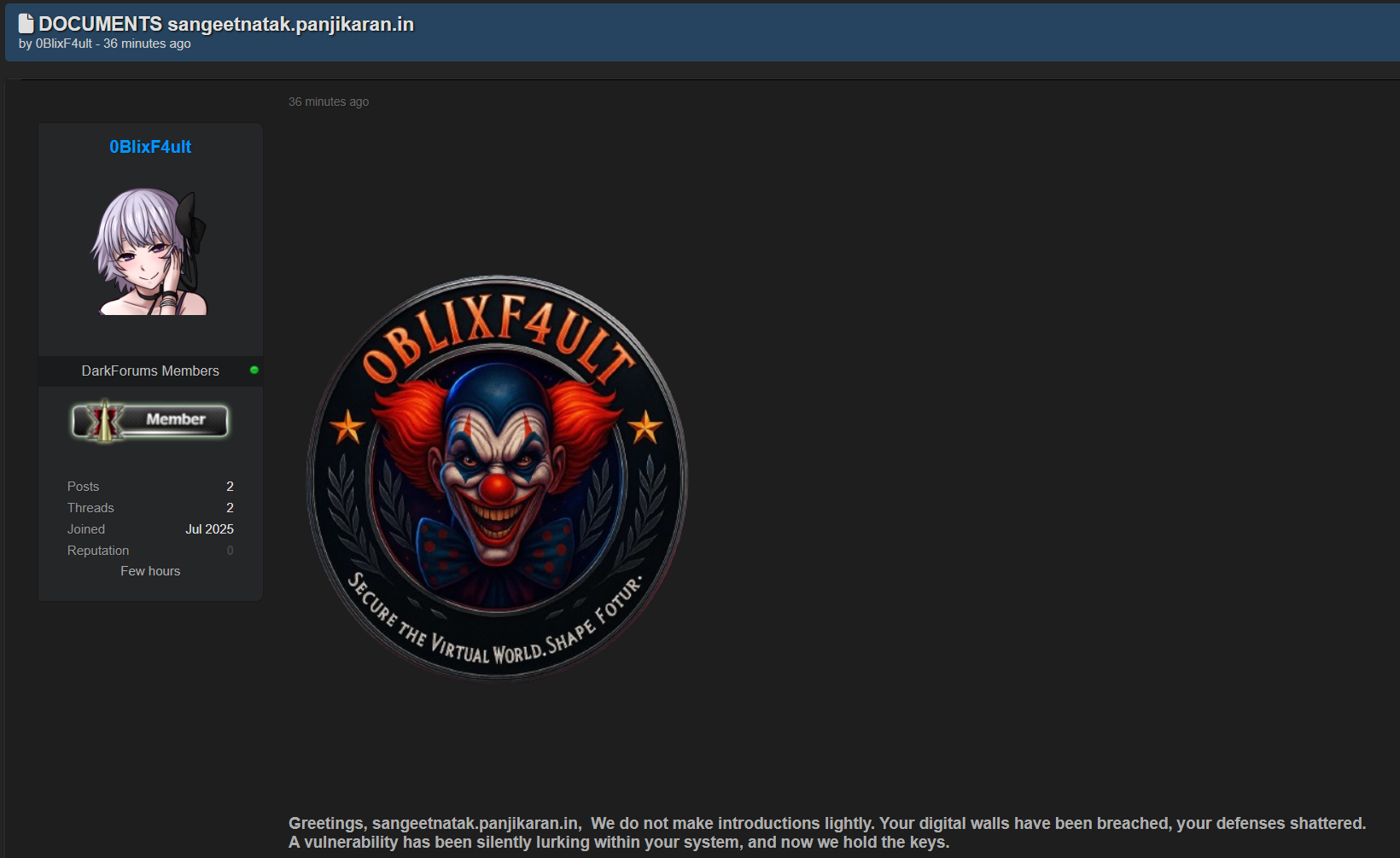 据称是Sangeet Natak Akademi数据外泄-xLab 威胁情报