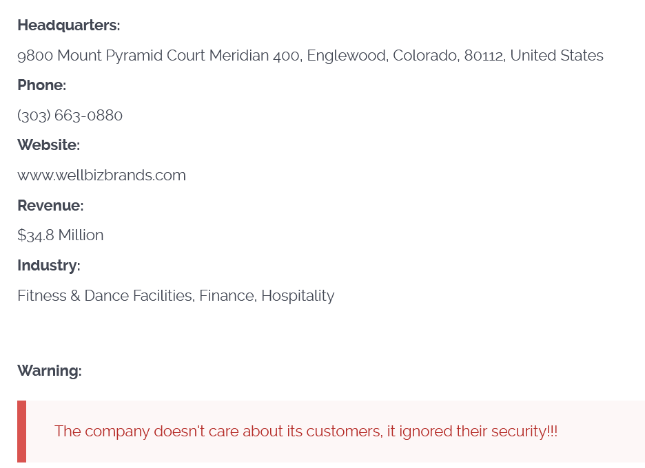 WellBiz Brands,Inc成为CL0P勒索软件的受害者-xLab 威胁情报