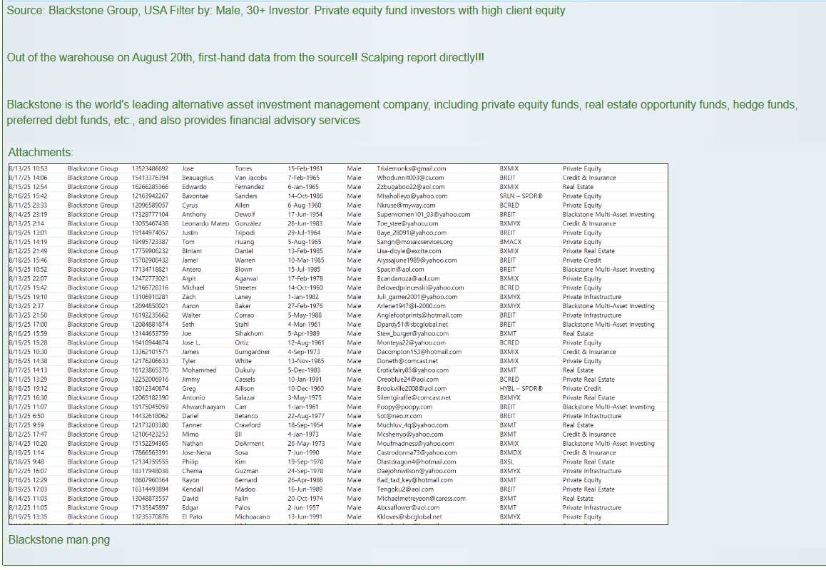 涉嫌出售黑石男性投资者数据-xLab 威胁情报