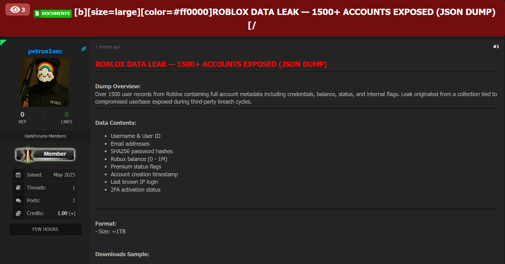涉嫌数据外泄Roblox-xLab 威胁情报