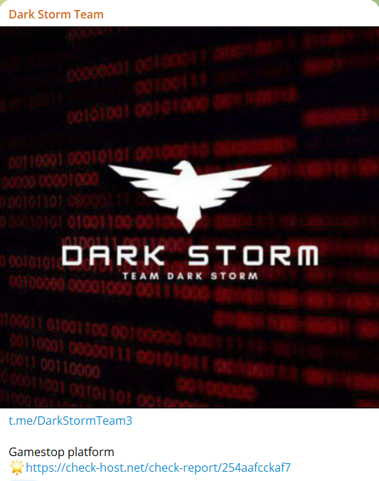 Dark Storm Team瞄准GameStop网站-xLab 威胁情报