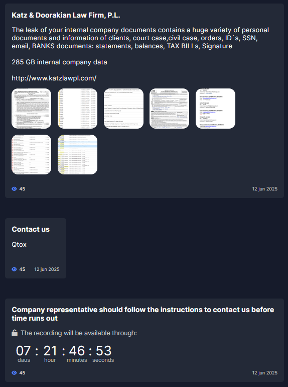 Katz&Doorakian律师事务所。成为Everest勒索软件的受害者-xLab 威胁情报