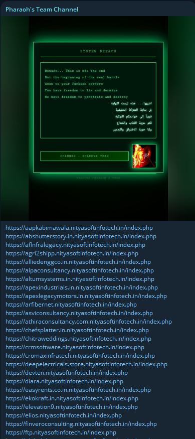 法老的团队频道瞄准多个印度网站-xLab 威胁情报