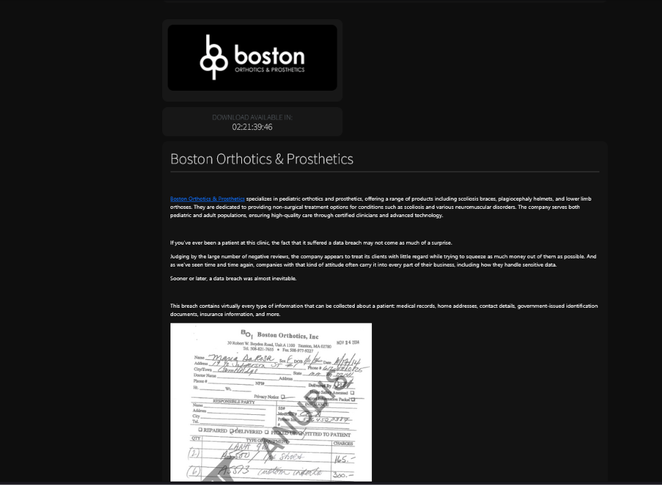 Boston Orthotics & Prosthetics falls victims to ANUBIS ransomware-xLab 威胁情报
