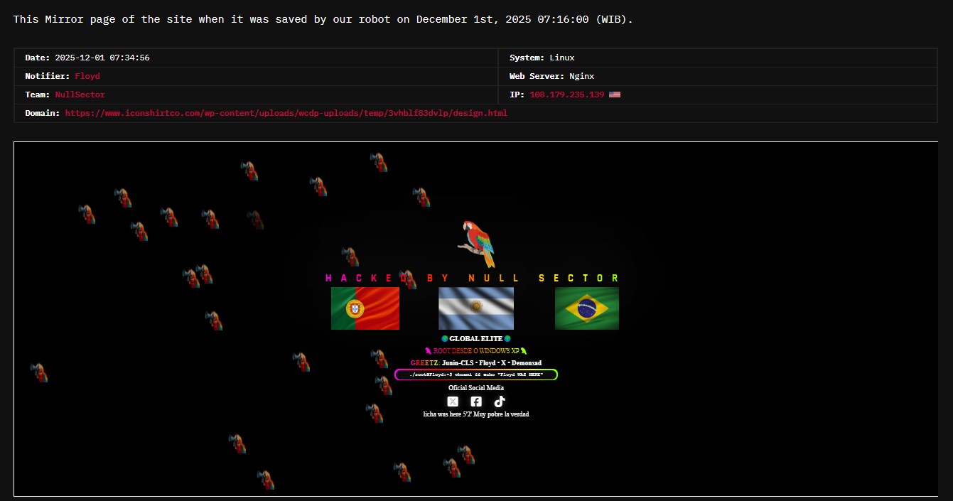 NullSector针对图标衬衫公司的网站-xLab 威胁情报