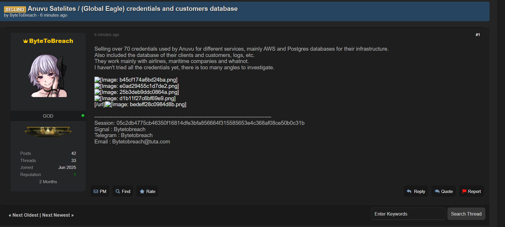 涉嫌出售Anuvu数据-xLab 威胁情报