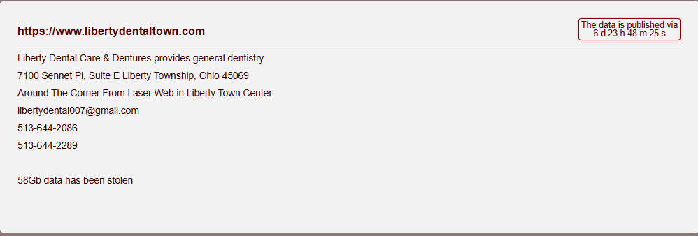 Liberty Dental Care&Dentures成为Mydata/Alphalocker勒索软件的受害者-xLab 威胁情报