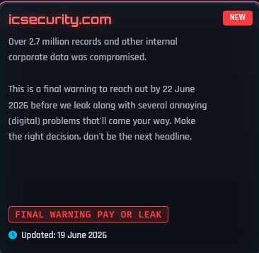 Alleged data breach of Inter-Con Security Systems, Inc-xLab 威胁情报