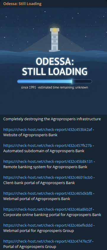Odessa: Still Loading targets the website of Agroprosperis-xLab 威胁情报