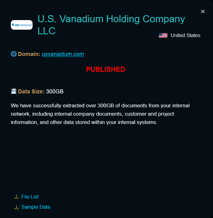 美国钒有限责任公司成为CRYPTO24勒索软件的受害者-xLab 威胁情报