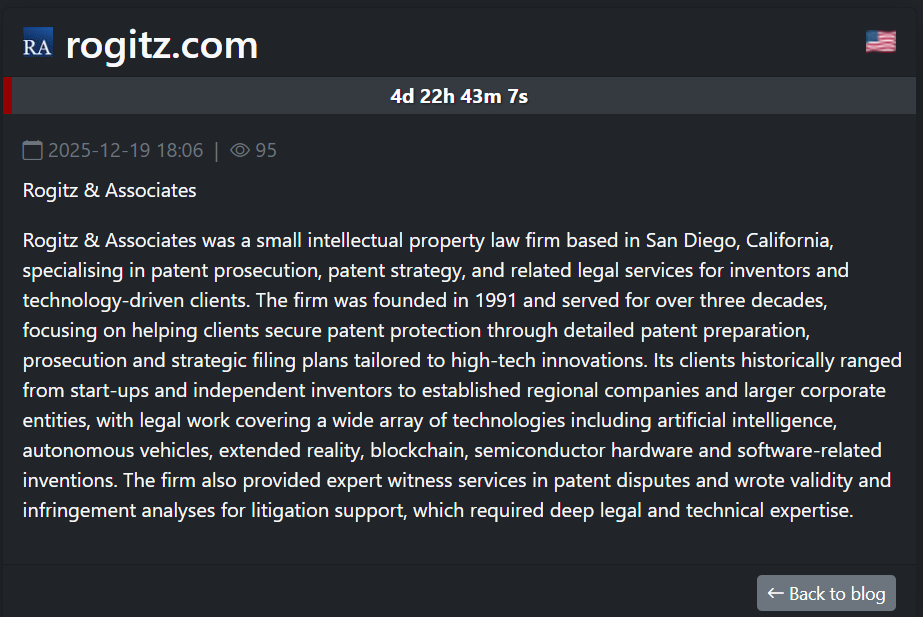 Rogitz&Associates将victim归咎于SAFEPAY勒索软件-xLab 威胁情报