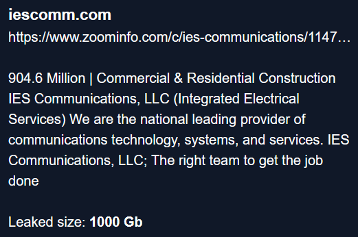 IES Communications成为CHAOS勒索软件的受害者-xLab 威胁情报