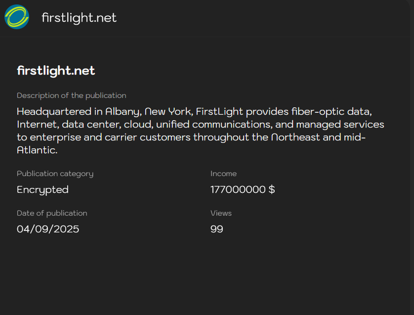 FirstLight Fiber成为LYNX勒索软件的受害者-xLab 威胁情报