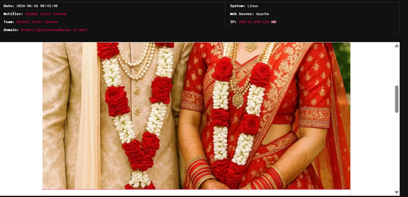 Global Error System targets the website of Gajanan Vadhu Var-xLab 威胁情报
