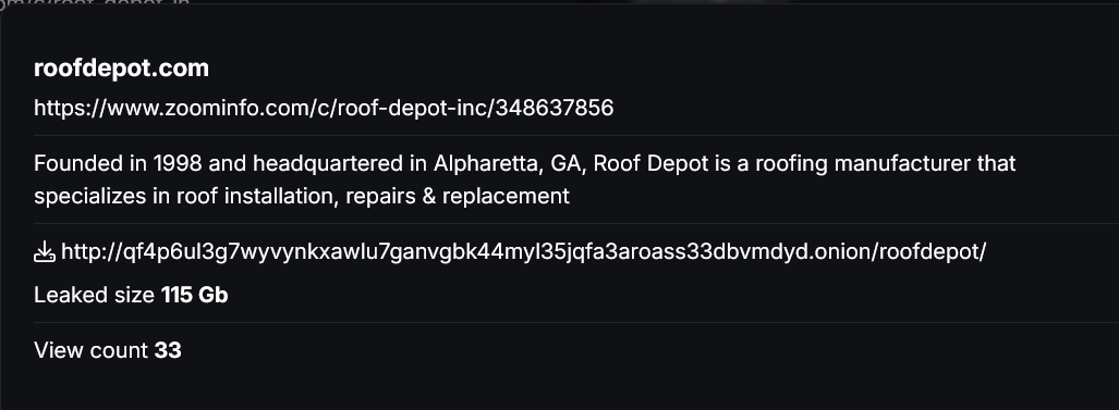The Roof Depot, LLC falls victim to CHAOS Ransomware-xLab 威胁情报