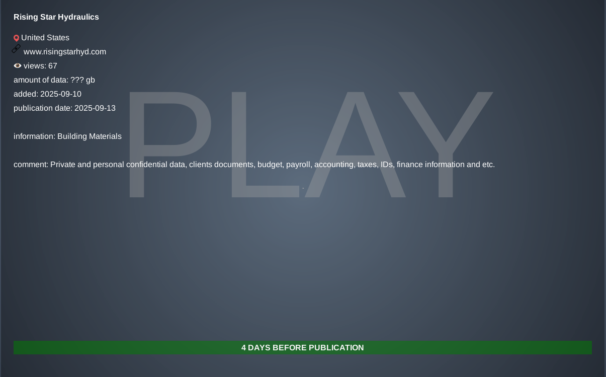 新星液压成为PLAY勒索软件的受害者-xLab 威胁情报