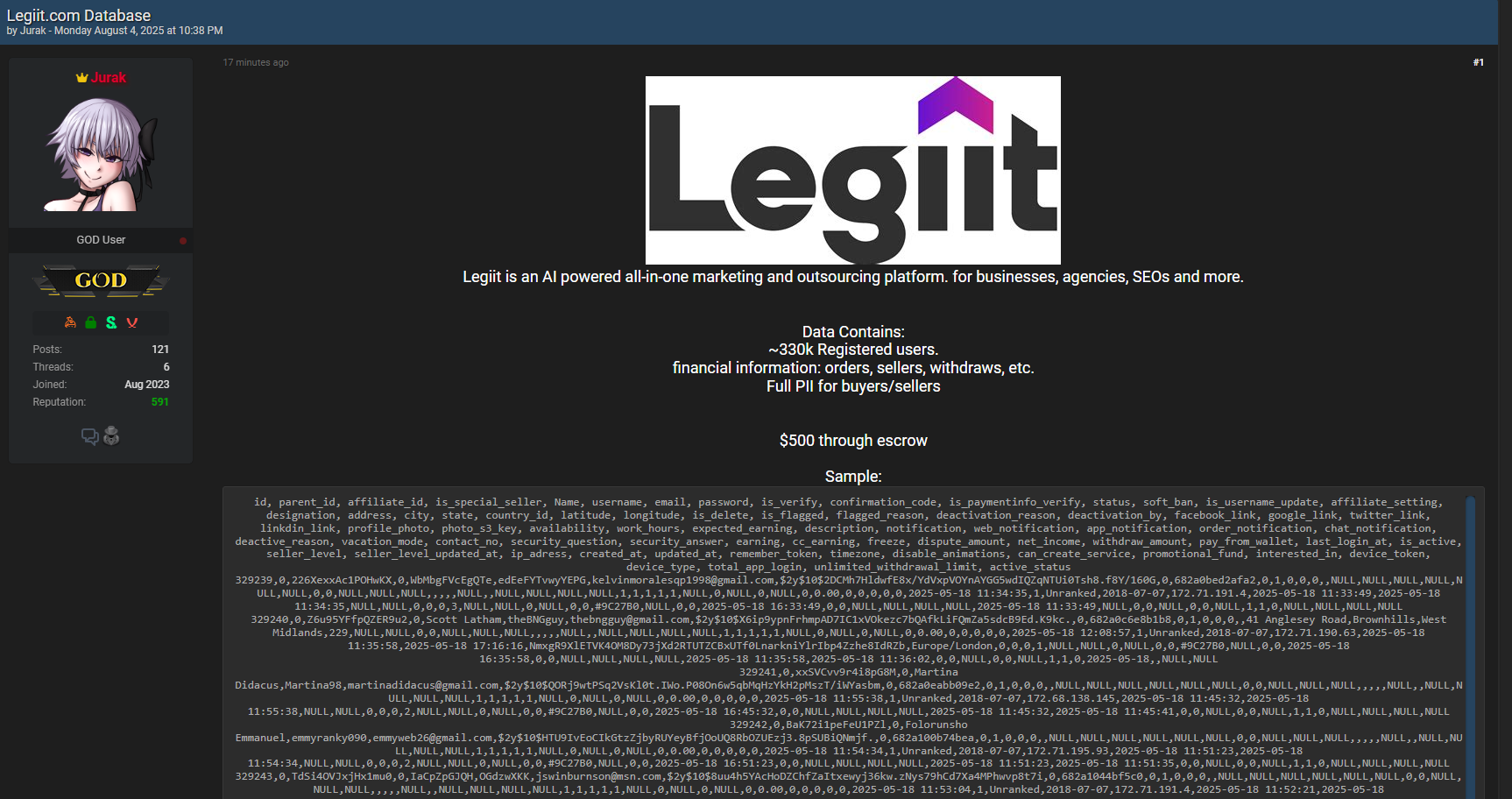 涉嫌出售合法数据-xLab 威胁情报