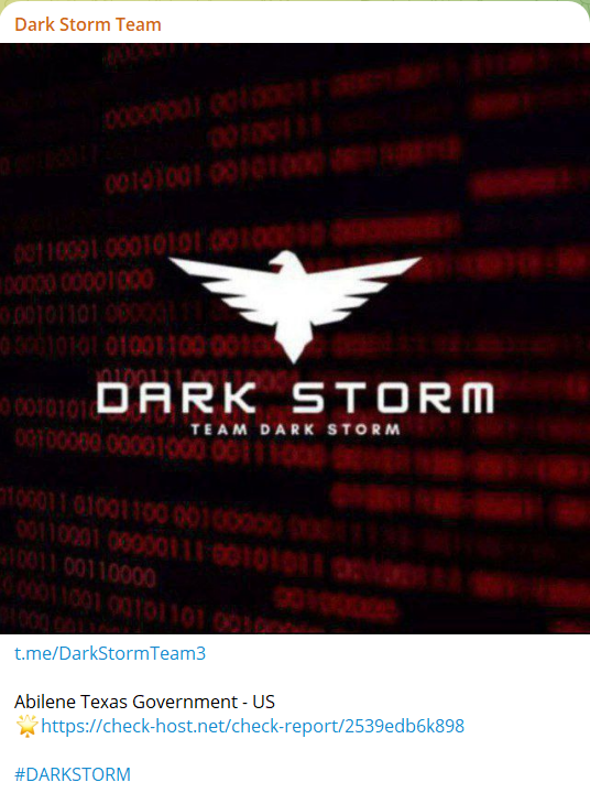 Dark Storm Team瞄准阿比林市网站-xLab 威胁情报