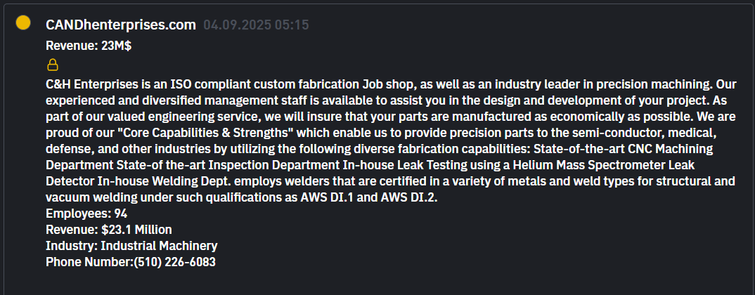 C&H Enterprises成为INC RANSOM勒索软件的受害者-xLab 威胁情报