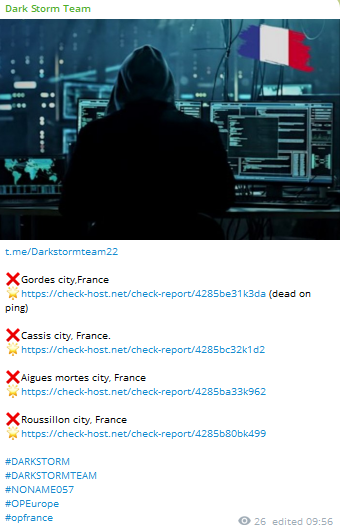 Dark Storm Team targets the website of Mairie d’Aigues-Mortes-xLab 威胁情报