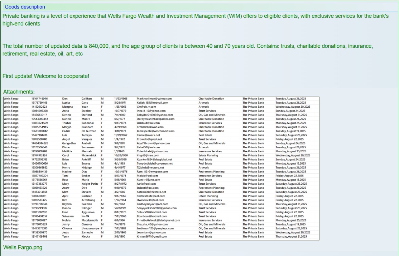 涉嫌出售富国银行私人银行客户数据-xLab 威胁情报