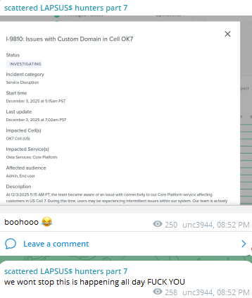 分散的LAPSUS$猎人7.0目标Okta-xLab 威胁情报
