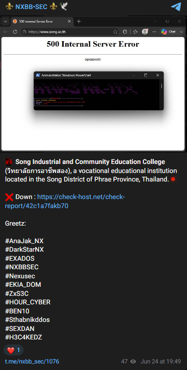 NXBB.SEC targets the website of Song Industrial and Community Education College-xLab 威胁情报