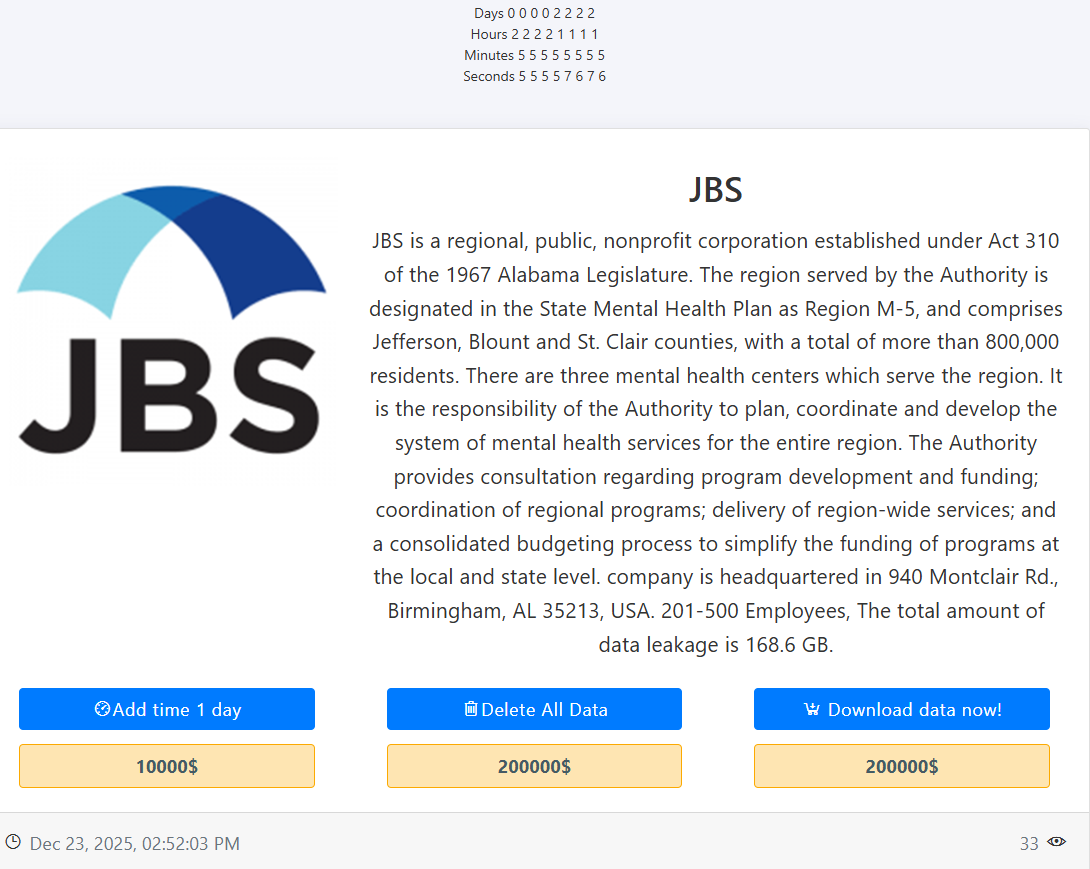 JBS将victim归咎于Medusa勒索软件-xLab 威胁情报