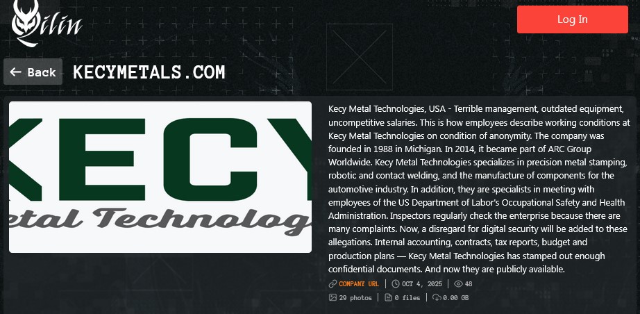 Kecy Metal Technologies成为Qilin勒索软件的受害者-xLab 威胁情报