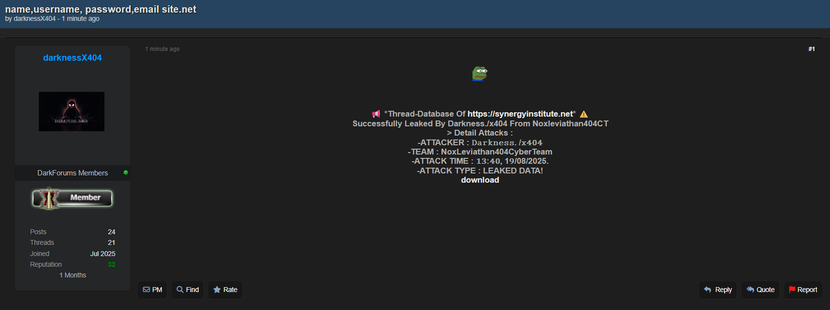 Synergy Group of Institutions涉嫌数据外泄-xLab 威胁情报