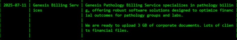 Genesis Pathology计费服务成为akira勒索软件的受害者-xLab 威胁情报