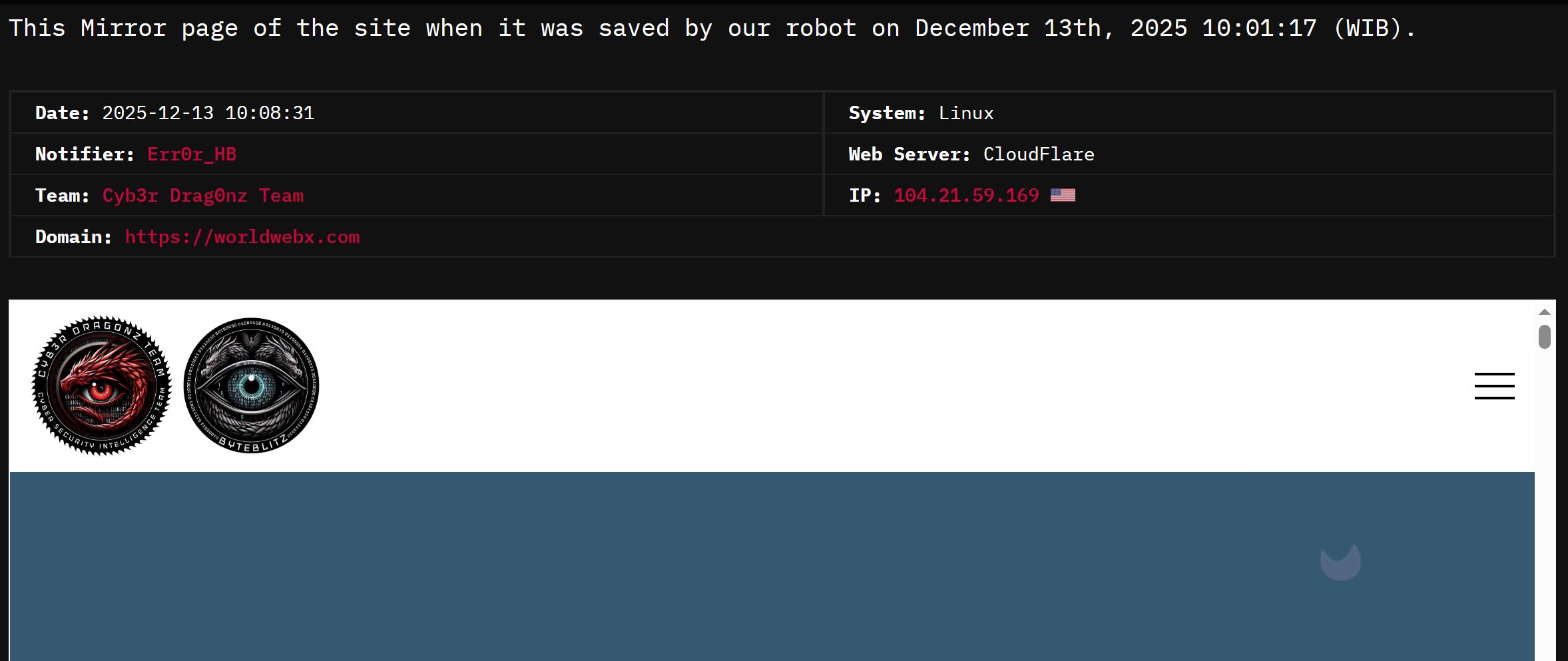 Cyb3r Drag0nz瞄准World WebX网站-xLab 威胁情报