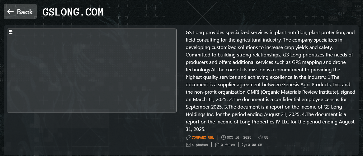 G.S.龙公司成为Qilin勒索软件的受害者-xLab 威胁情报