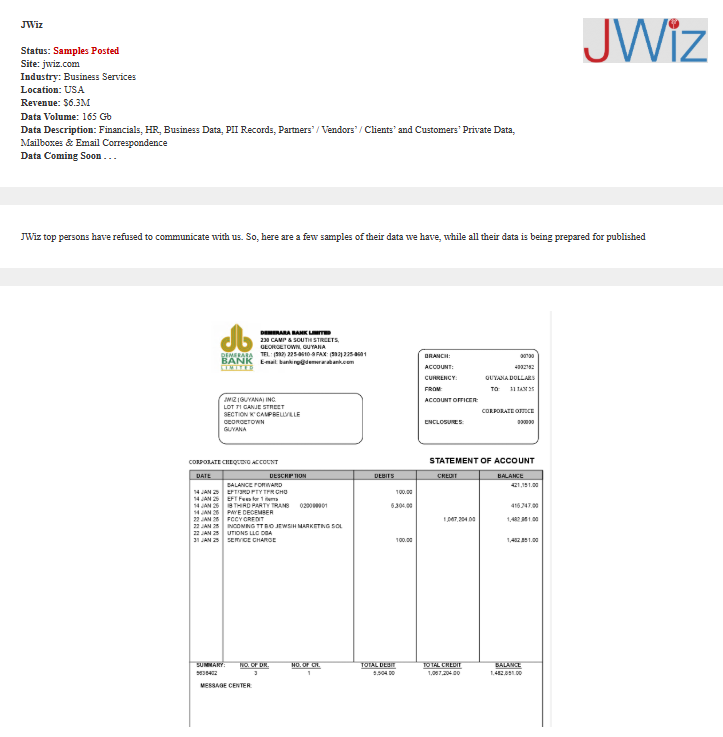 JWiz成为PEAR勒索软件的受害者-xLab 威胁情报