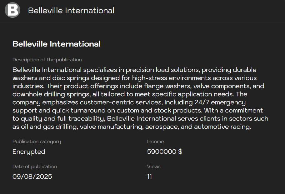 Belleville International成为Sinobi勒索软件的受害者-xLab 威胁情报