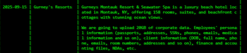 格尼度假村成为akira勒索软件的受害者-xLab 威胁情报