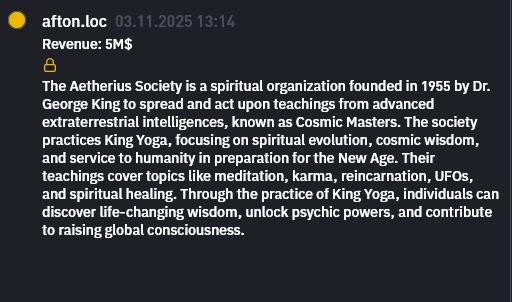 Aetherius Society成为INC RANSOM勒索软件的受害者-xLab 威胁情报