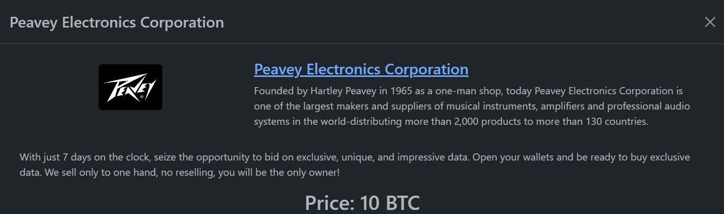 Peavey Electronics成为Rhysida勒索软件的受害者-xLab 威胁情报