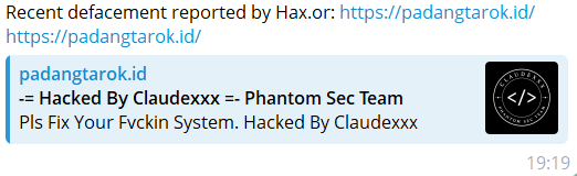 Hax.or targets the website of Padang Tarok Village-xLab 威胁情报
