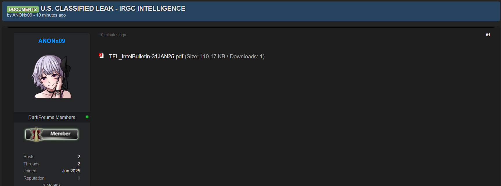 涉嫌数据泄露美国机密文件-xLab 威胁情报