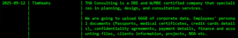 THA咨询公司成为akira勒索软件的受害者-xLab 威胁情报
