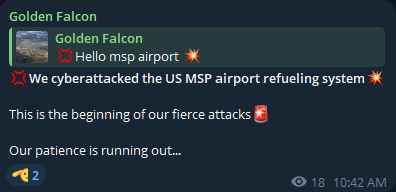 Golden falcon声称目标是明尼阿波利斯-圣。保罗国际机场-xLab 威胁情报